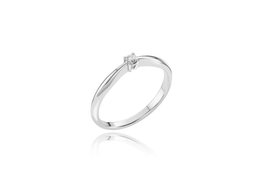 Auksinis žiedas su deimantu