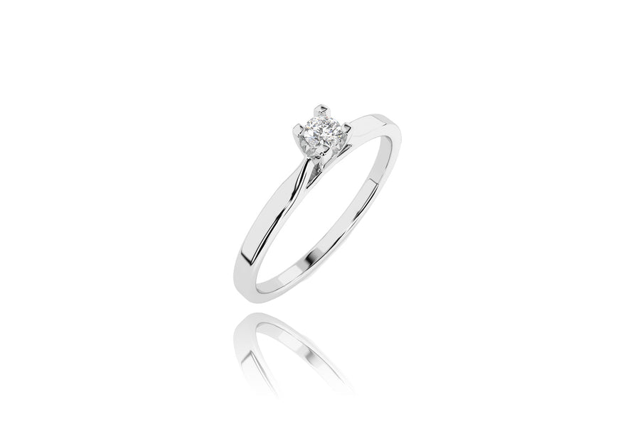 Auksinis žiedas su deimantu