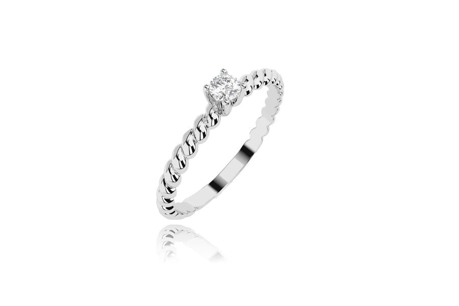 Auksinis žiedas su deimantu