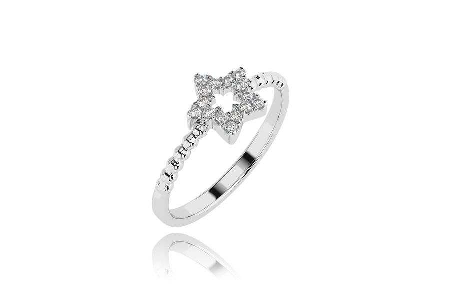 Auksinis žiedas su deimantais