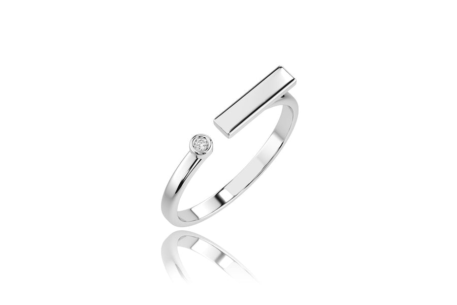 Auksinis žiedas su deimantu