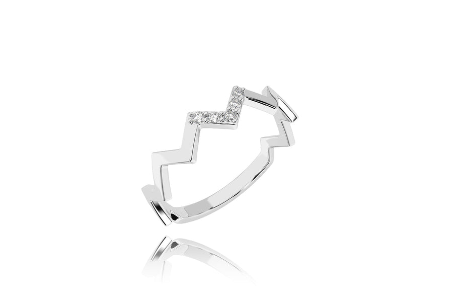 Auksinis žiedas su deimantais