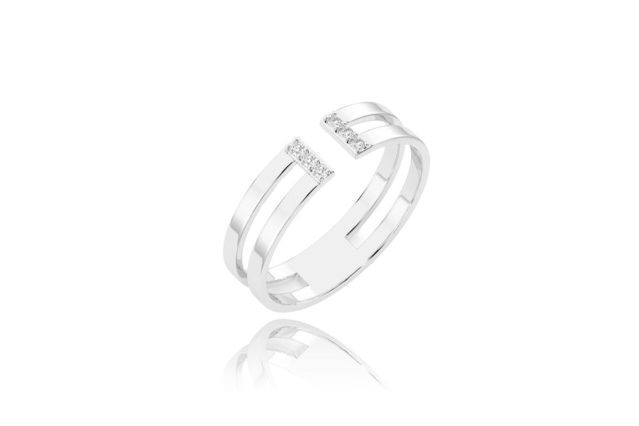 Auksinis žiedas su deimantais