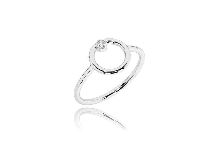 Auksinis žiedas su deimantu