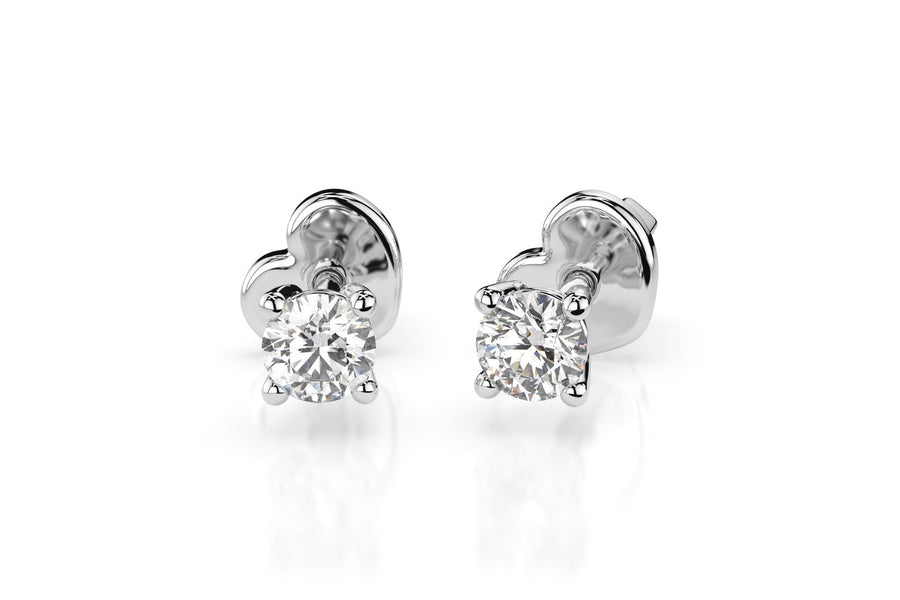 Auksiniai auskarai su deimantais