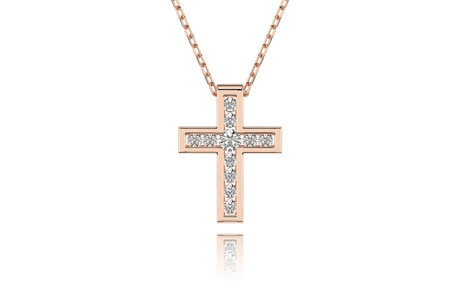 Auksinis pakabukas su deimantu 'Kryželis'