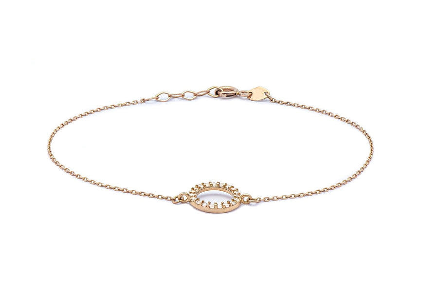 Gold bracelets with zircons