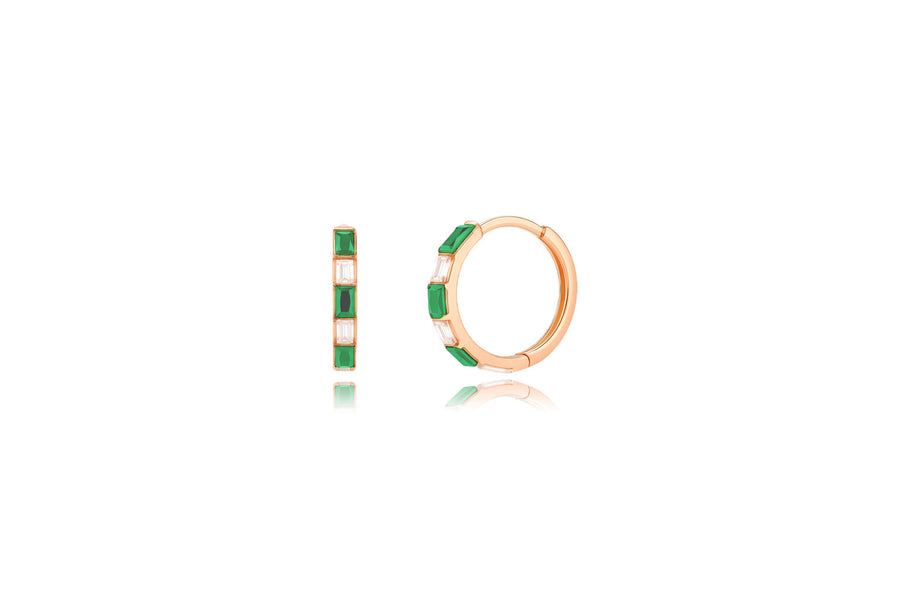 Auksiniai auskarais su žaliais cirkoniais