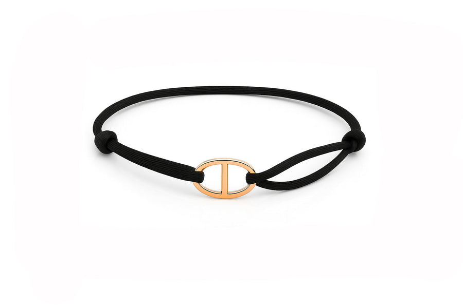 Juodo siūlo apyrankė su auksu