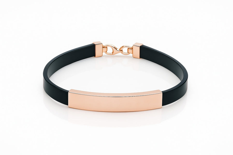 Rubber bracelet with gold