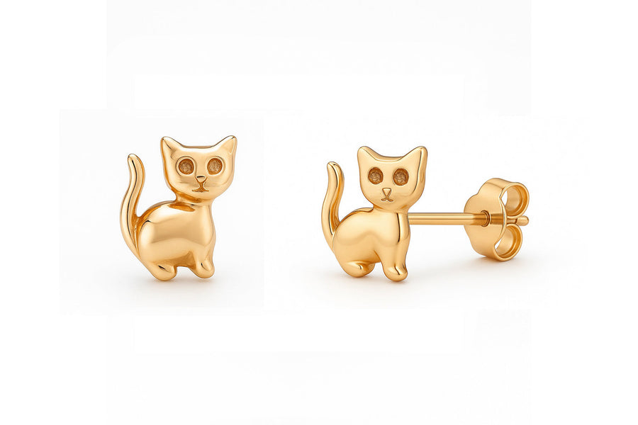 Auksiniai auskarai 'Katinas'