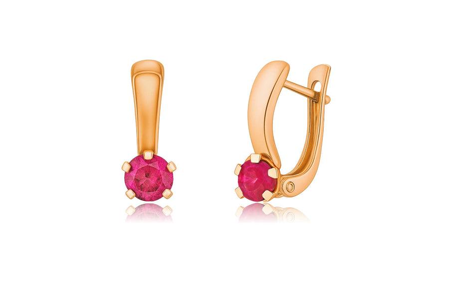 Auskarai su rožiniais cirkoniais