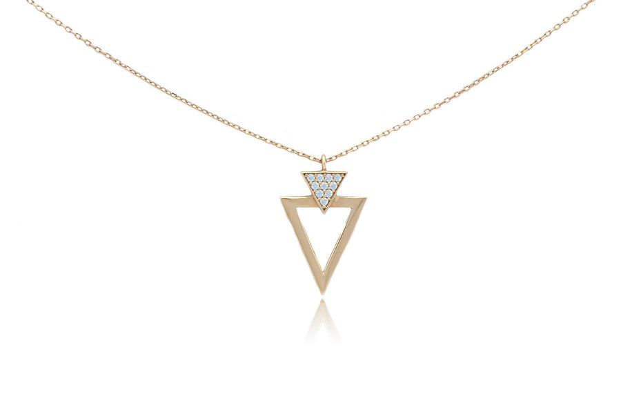 Auksinė grandinėlė su cirkonio  pakabuku