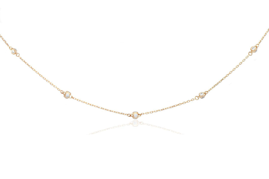 Auksinė grandinėlė su cirkonio pakabukais