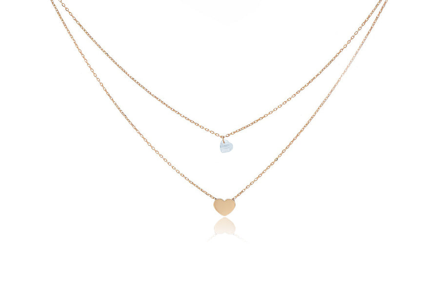 Auksinė dviguba grandinėlė su pakabukais