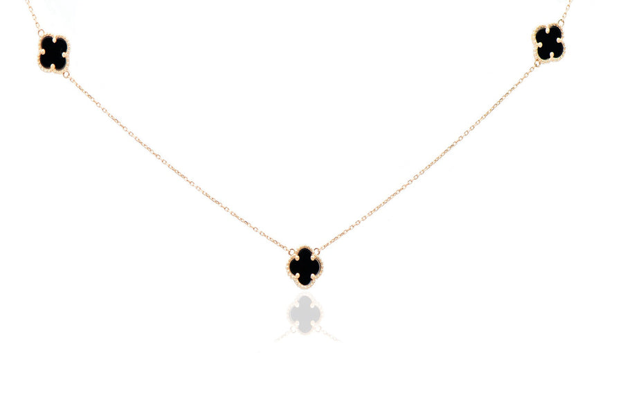 Auksinė grandinėlė su emalės pakabukais