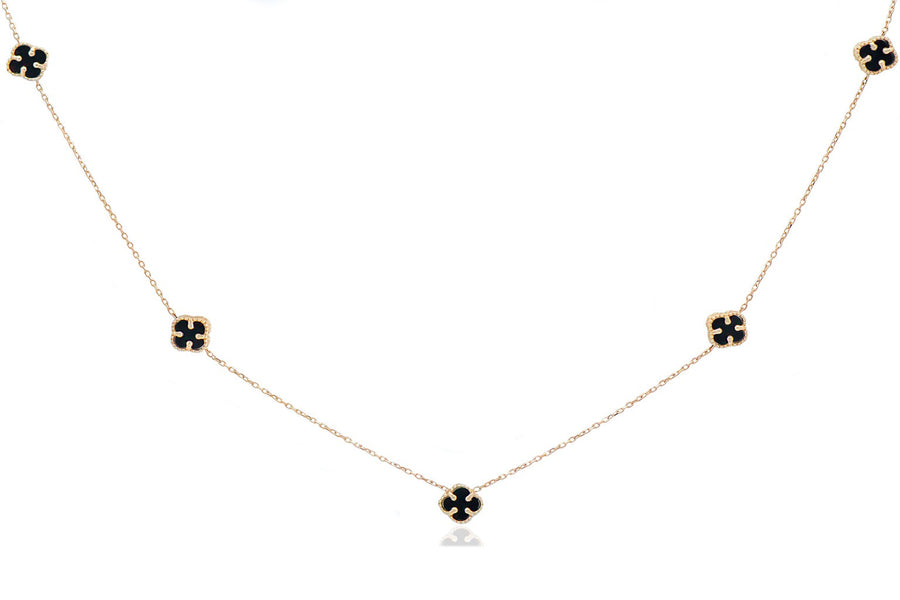 Auksinė grandinėlė su emalės pakabukais