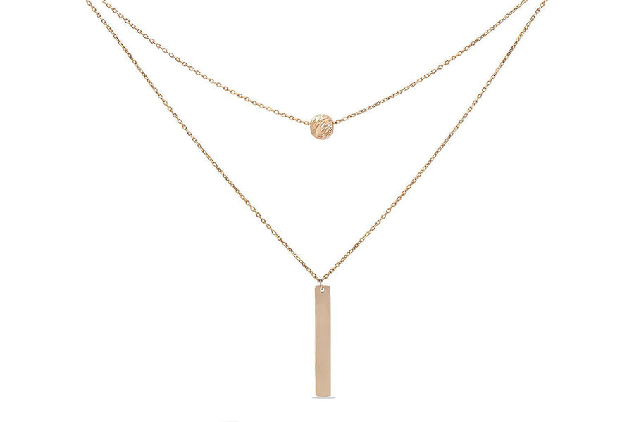 Auksinė dviguba grandinėlė su pakabukais