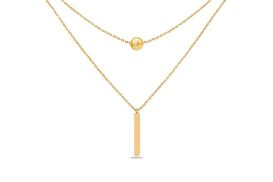 Auksinė dviguba grandinėlė su pakabukais