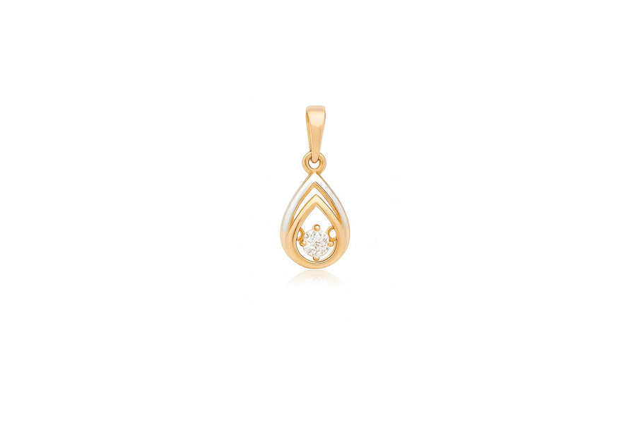 Gold pendant with zircon