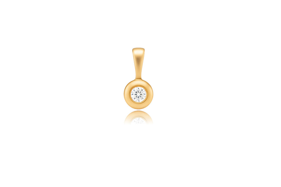 Gold pendant with zircon