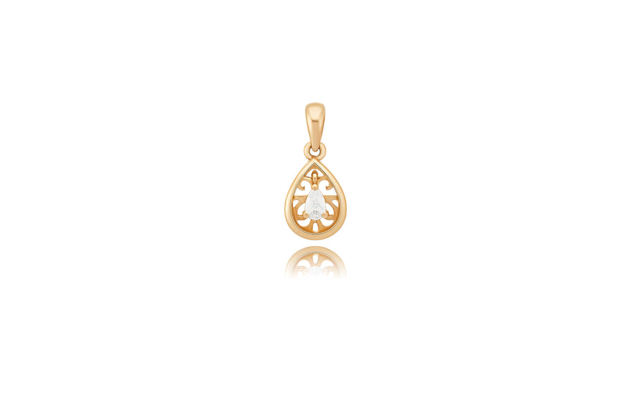 Gold pendant with zircon
