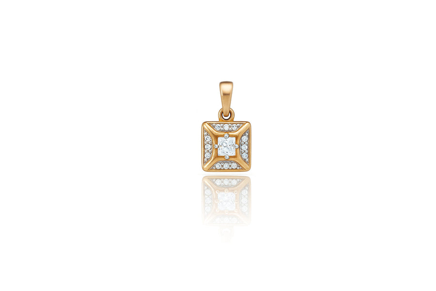 Gold pendant with zircons