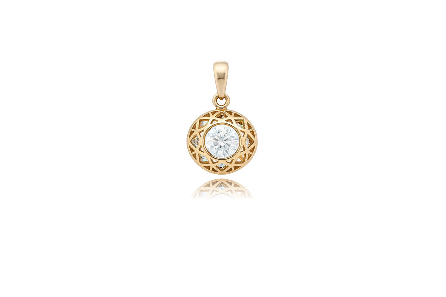 Gold pendant with zircon