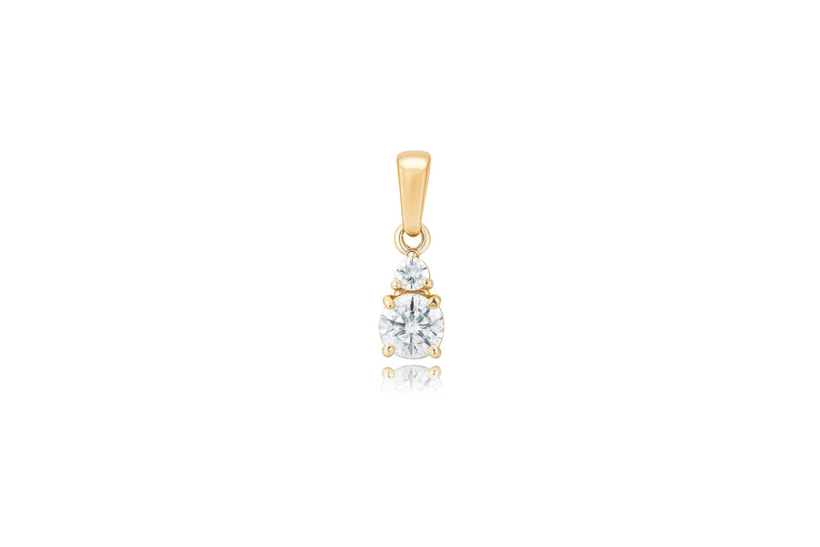 Gold pendant with zircon