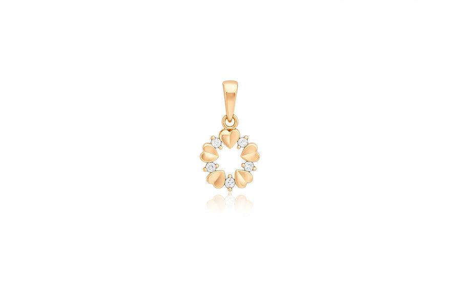 Gold pendant with zircons