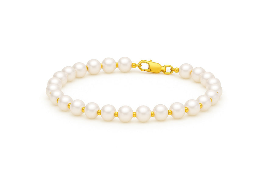 Perlų apyrankė su auksu