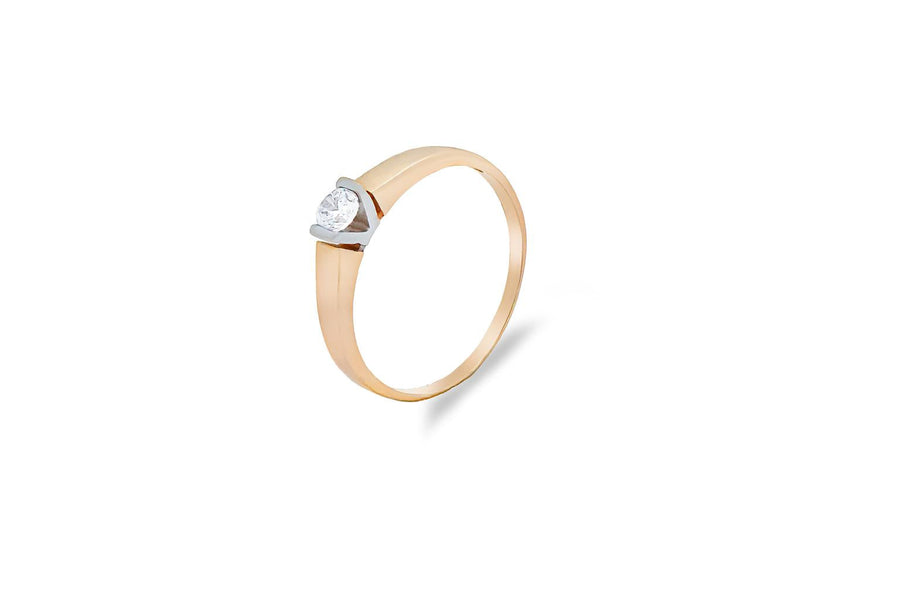 Auksinis žiedas su cirkoniu
