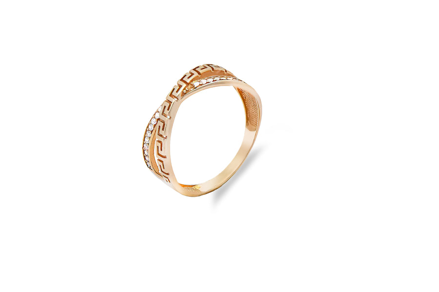 Auksinis žiedas su cirkoniais