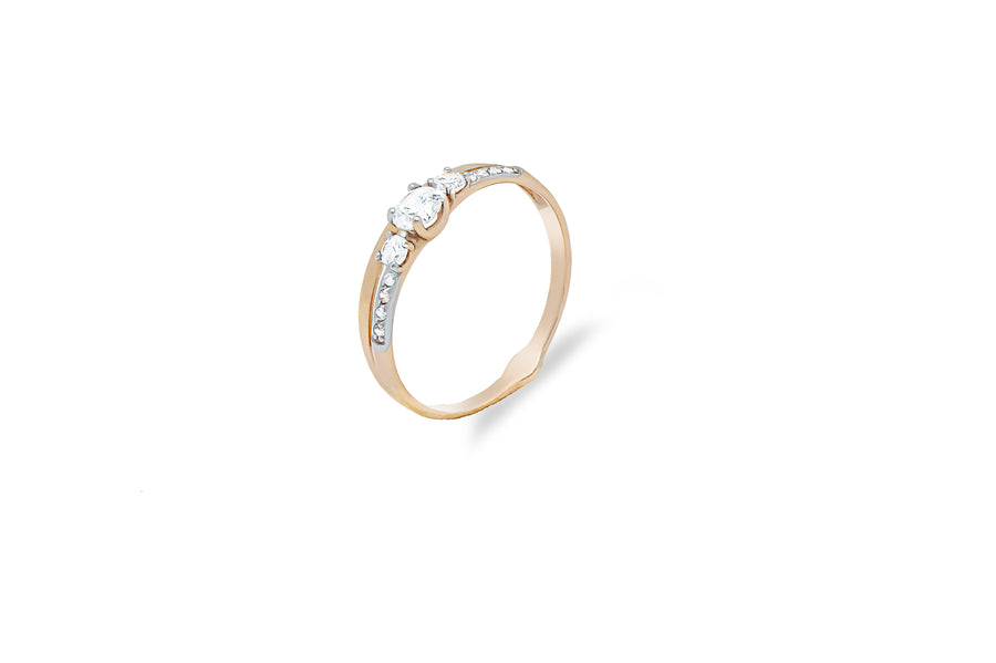 Auksinis žiedas su cirkoniais