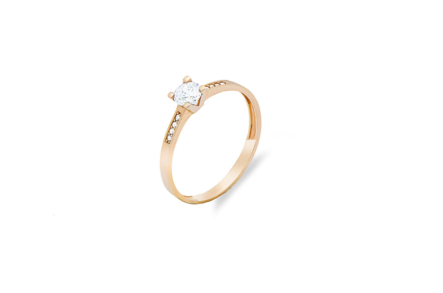 Auksinis žiedas su cirkoniais