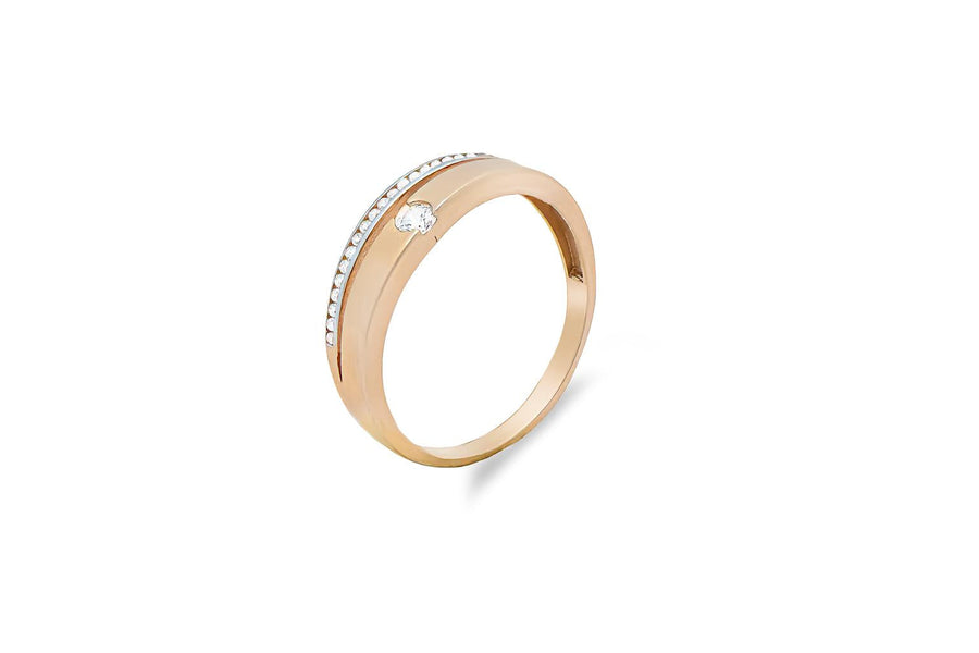 Auksinis žiedas su cirkoniais