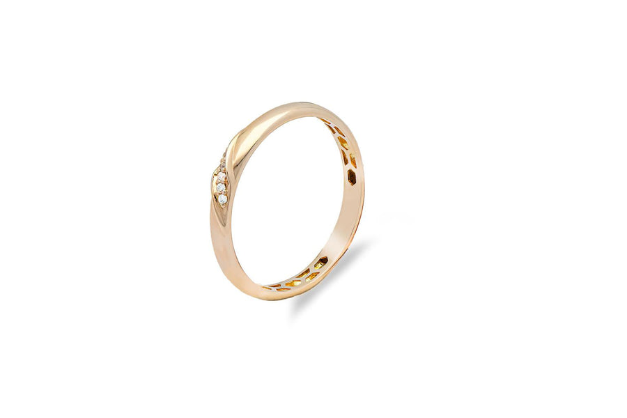 Auksinis žiedas su cirkoniais