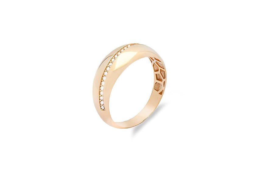 Auksinis žiedas su cirkoniais