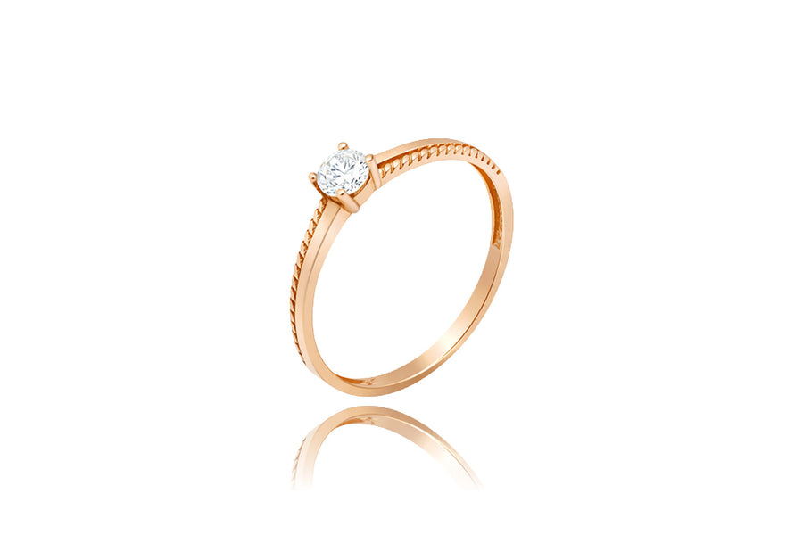 Auksinis žiedas su cirkoniu