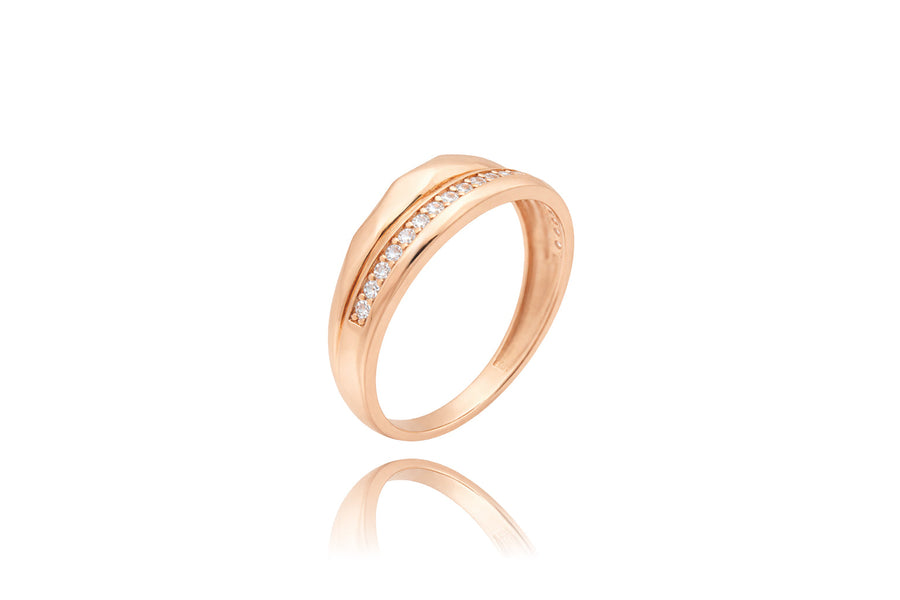 Auksinis žiedas su cirkoniais