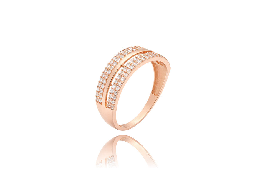 Auksinis žiedas su cirkoniais