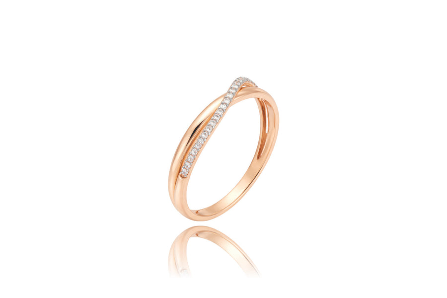 Auksinis žiedas su cirkoniais