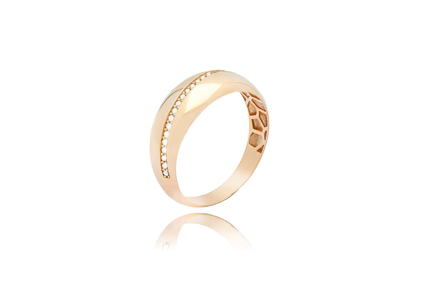 Auksinis žiedas su cirkoniais