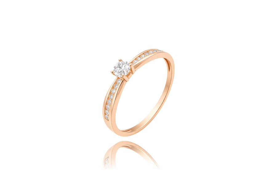 Auksinis žiedas su cirkoniais