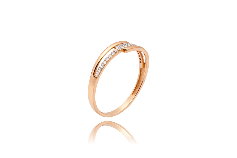 Auksinis žiedas su cirkoniais