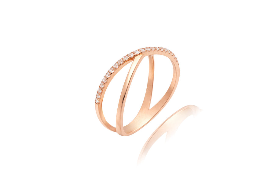 Auksinis žiedas su cirkoniais