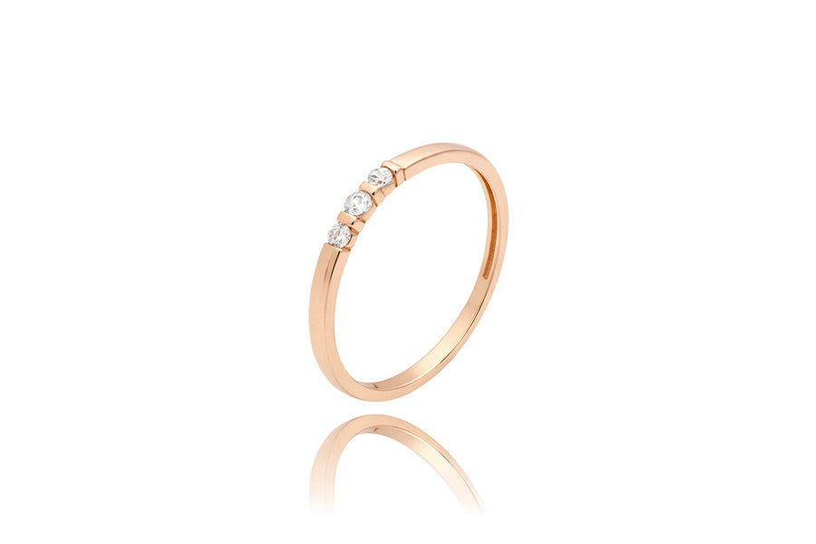 Auksinis žiedas su cirkoniais