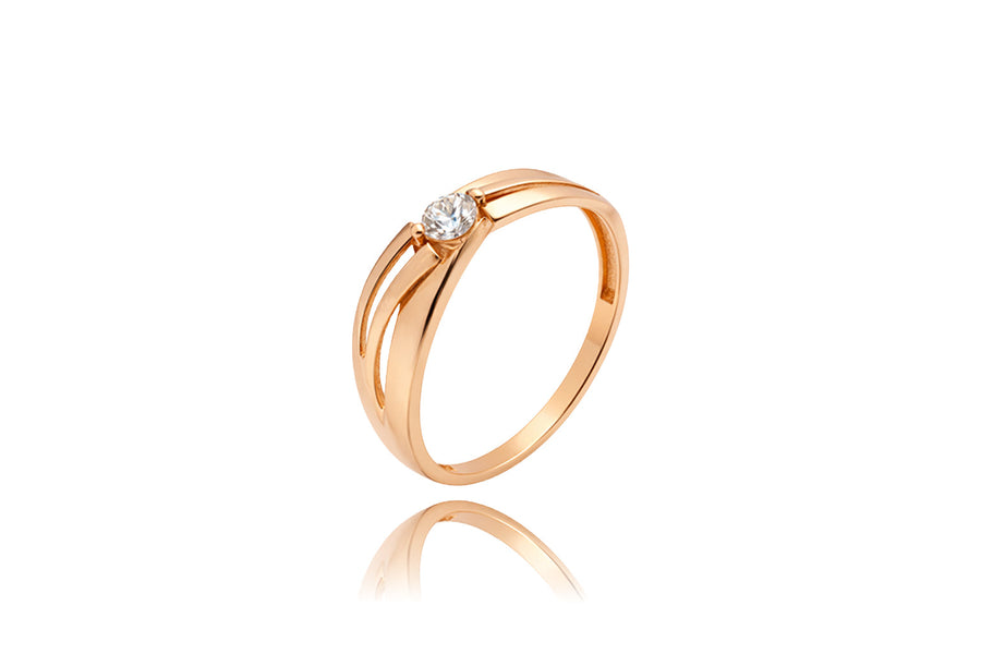 Auksinis žiedas su cirkoniu