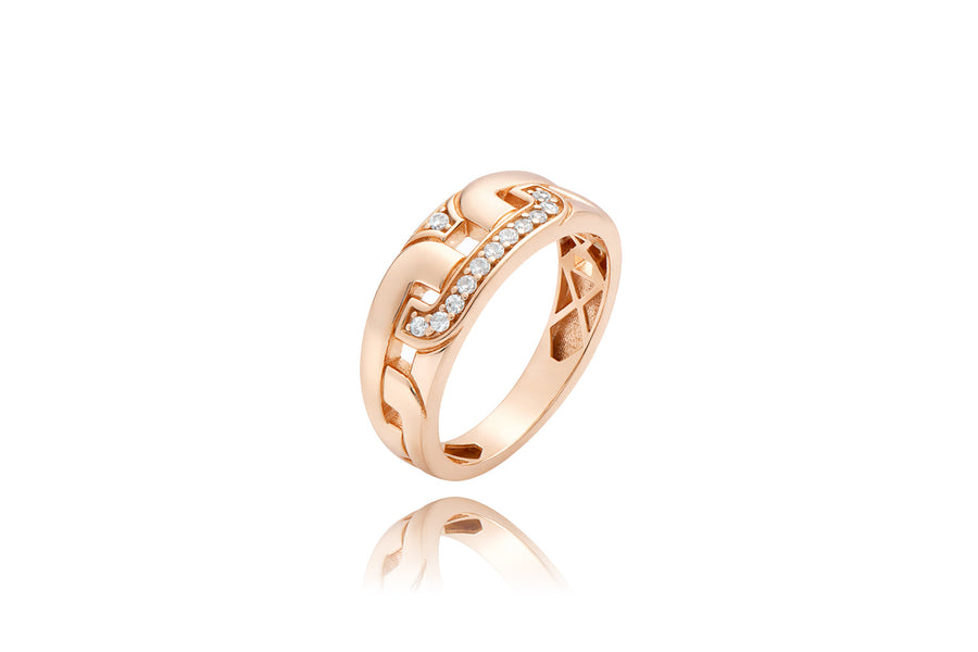 Auksinis žiedas su cirkoniais