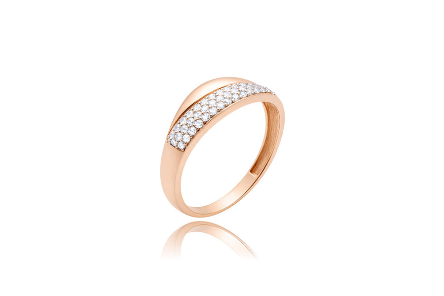 Auksinis žiedas su cirkoniais